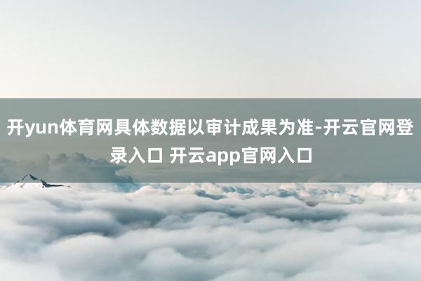 开yun体育网具体数据以审计成果为准-开云官网登录入口 开云app官网入口