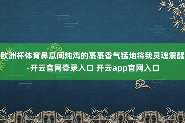 欧洲杯体育鼻息间炖鸡的褭褭香气猛地将我灵魂震醒-开云官网登录入口 开云app官网入口