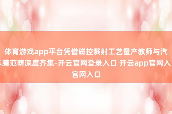 体育游戏app平台凭借磁控溅射工艺量产教师与汽车膜范畴深度齐集-开云官网登录入口 开云app官网入口