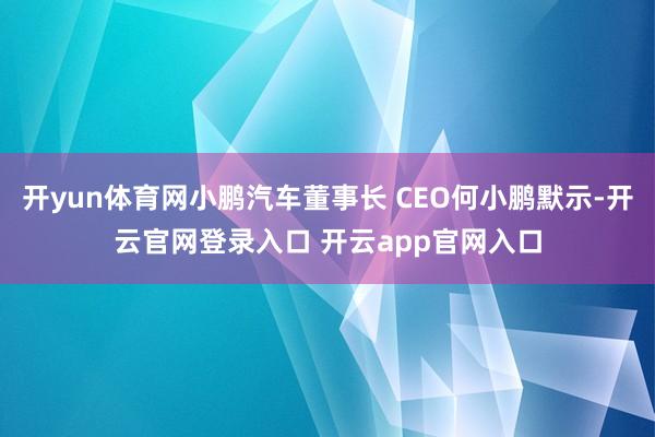 开yun体育网小鹏汽车董事长 CEO何小鹏默示-开云官网登录入口 开云app官网入口