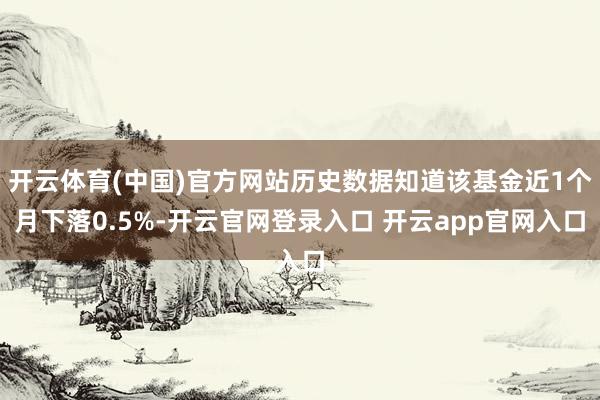 开云体育(中国)官方网站历史数据知道该基金近1个月下落0.5%-开云官网登录入口 开云app官网入口