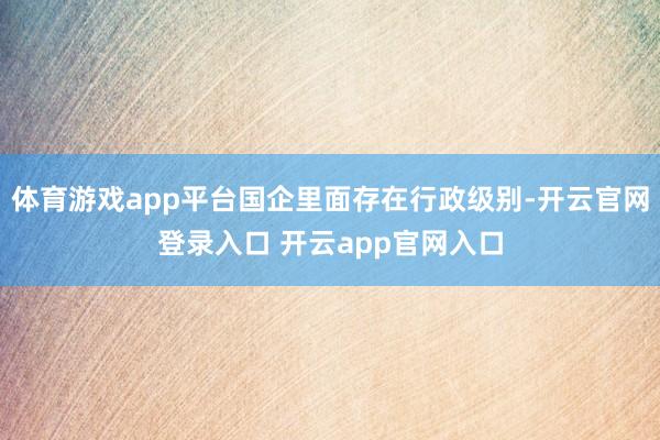 体育游戏app平台国企里面存在行政级别-开云官网登录入口 开云app官网入口