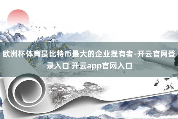 欧洲杯体育是比特币最大的企业捏有者-开云官网登录入口 开云app官网入口