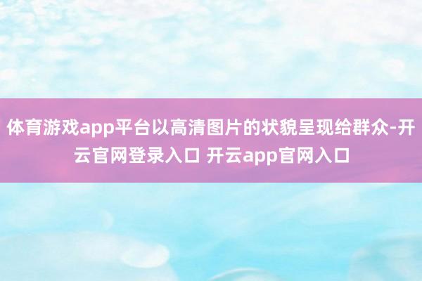 体育游戏app平台以高清图片的状貌呈现给群众-开云官网登录入口 开云app官网入口