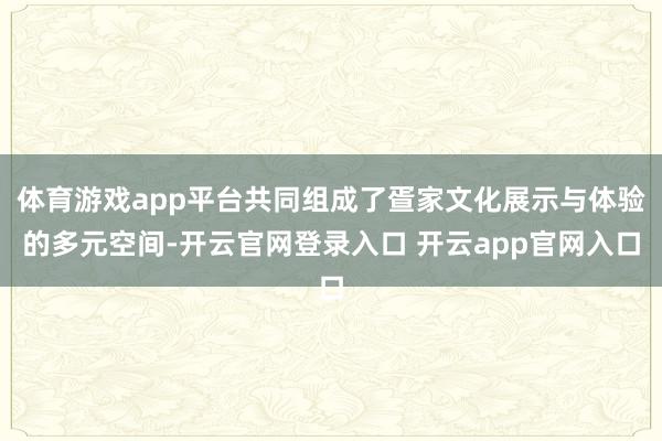体育游戏app平台共同组成了疍家文化展示与体验的多元空间-开云官网登录入口 开云app官网入口