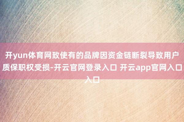 开yun体育网致使有的品牌因资金链断裂导致用户质保职权受损-开云官网登录入口 开云app官网入口