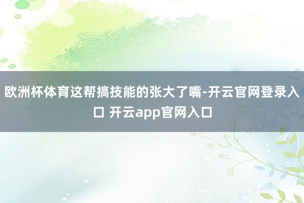 欧洲杯体育这帮搞技能的张大了嘴-开云官网登录入口 开云app官网入口