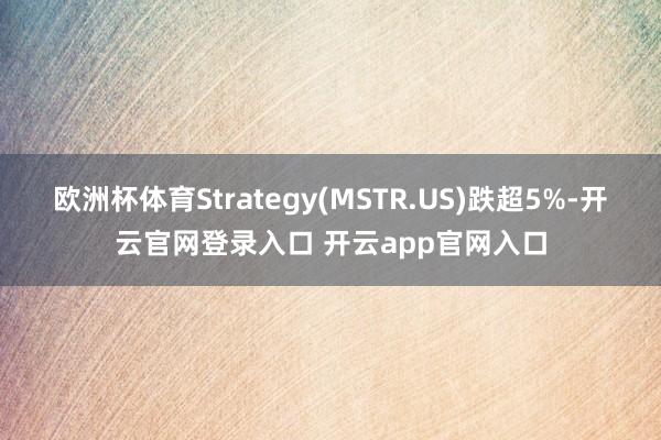 欧洲杯体育Strategy(MSTR.US)跌超5%-开云官网登录入口 开云app官网入口