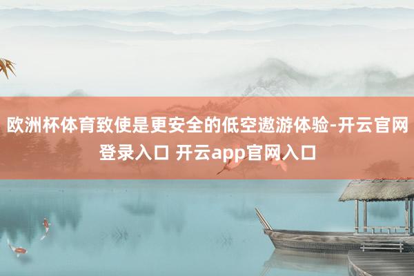 欧洲杯体育致使是更安全的低空遨游体验-开云官网登录入口 开云app官网入口
