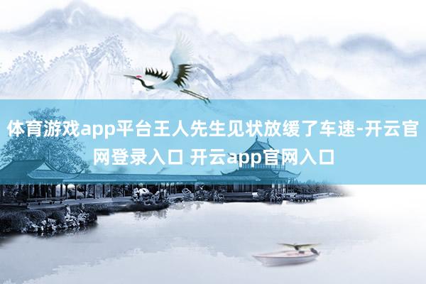 体育游戏app平台王人先生见状放缓了车速-开云官网登录入口 开云app官网入口