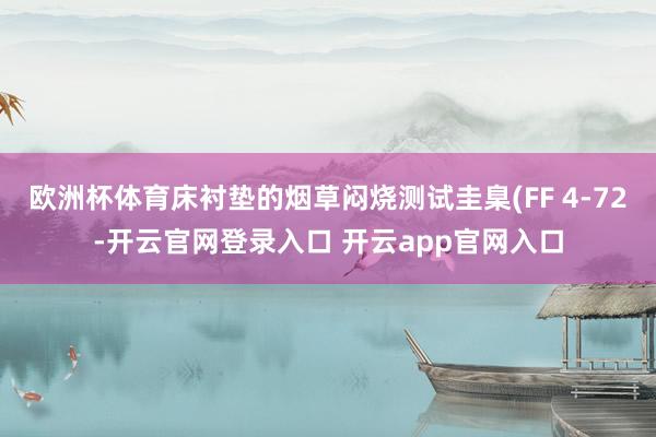 欧洲杯体育床衬垫的烟草闷烧测试圭臬(FF 4-72-开云官网登录入口 开云app官网入口