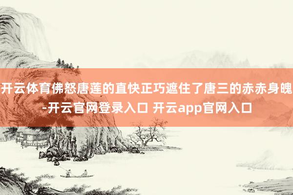 开云体育佛怒唐莲的直快正巧遮住了唐三的赤赤身魄-开云官网登录入口 开云app官网入口