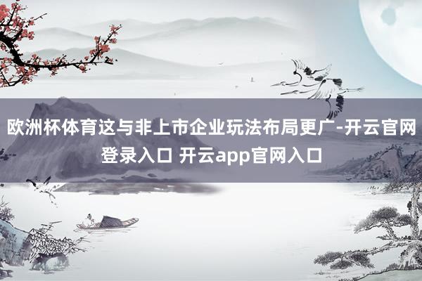 欧洲杯体育这与非上市企业玩法布局更广-开云官网登录入口 开云app官网入口