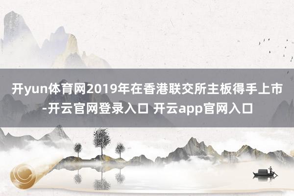 开yun体育网2019年在香港联交所主板得手上市-开云官网登录入口 开云app官网入口