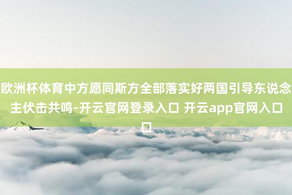 欧洲杯体育中方愿同斯方全部落实好两国引导东说念主伏击共鸣-开云官网登录入口 开云app官网入口