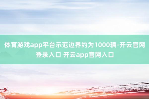 体育游戏app平台示范边界约为1000辆-开云官网登录入口 开云app官网入口