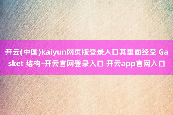 开云(中国)kaiyun网页版登录入口其里面经受 Gasket 结构-开云官网登录入口 开云app官网入口